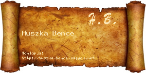 Huszka Bence névjegykártya